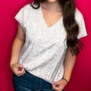 Jodifl Silver Snake Blouse Small (oversized)